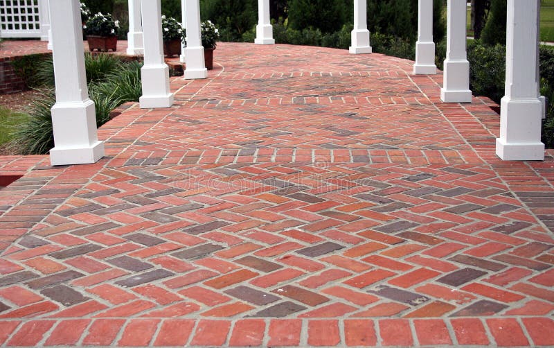 Brick patio stock image. Image of zigzag, brick, pavers 540301