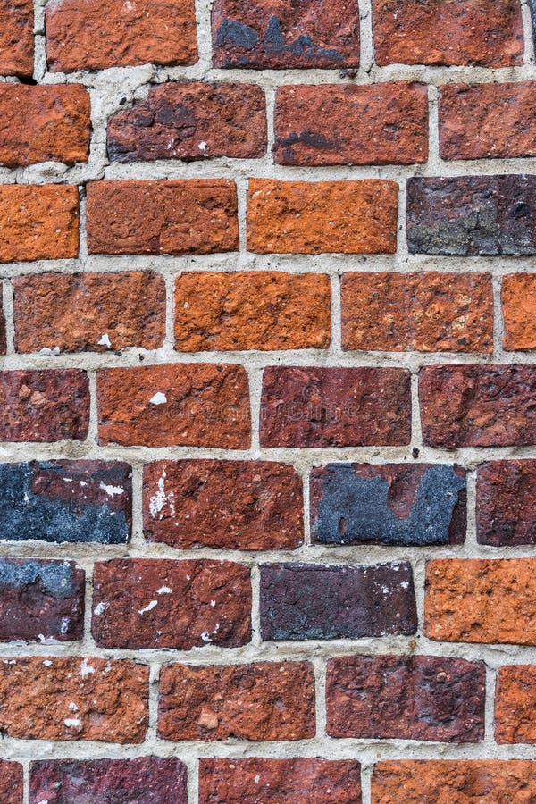 Brick Red Wall. Background of a Old Brick House. Stock Photo Image of
