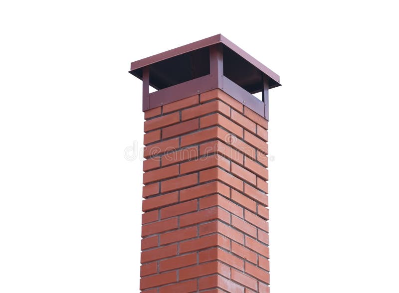 Brick smokestack isolated on white