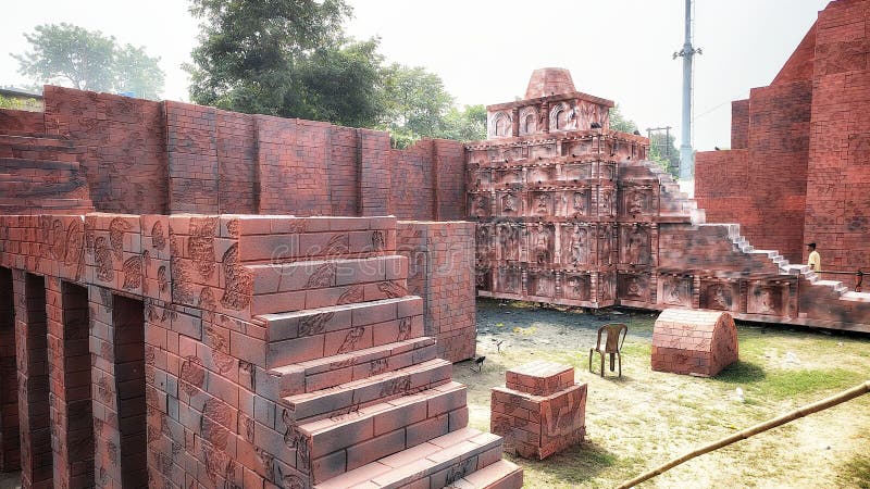 Brick Structure Resembling Ancient Architecture stock images
