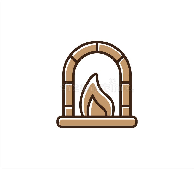 Brick Traditional Oven Vector Icon in Simple Outline Style for Bakery ...