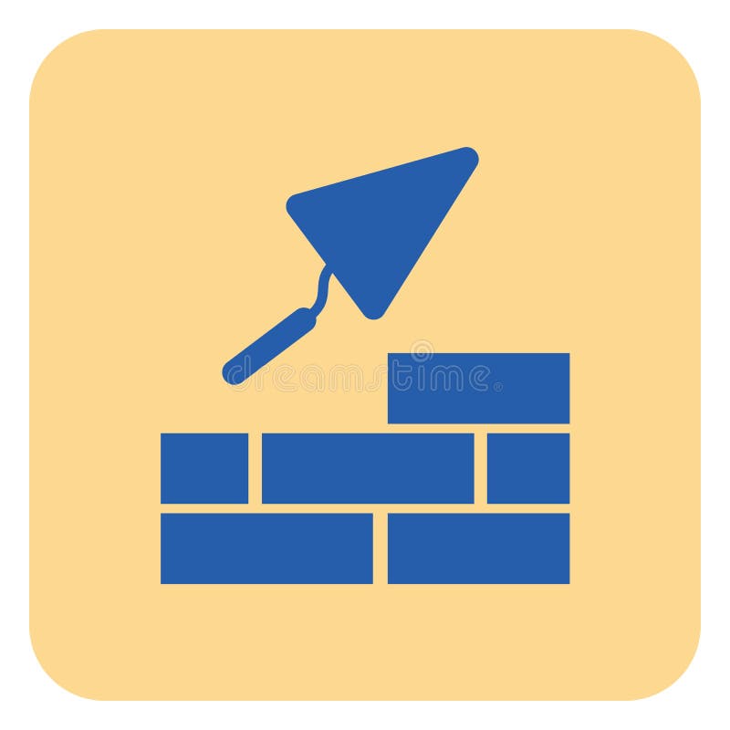 Brick with Trowel Symbol stock vector. Illustration of layer 110911117