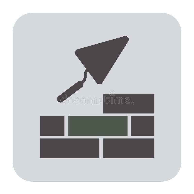 Brick with Trowel Symbol stock vector. Illustration of layer 94093863