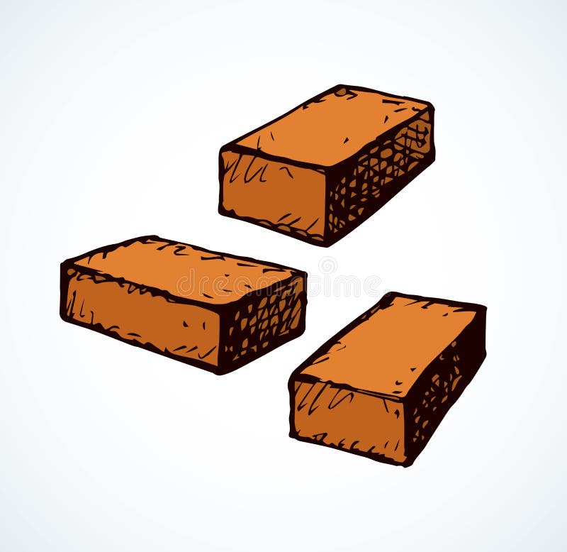 Brick. Vector drawing stock vector. Illustration of clay - 156910695