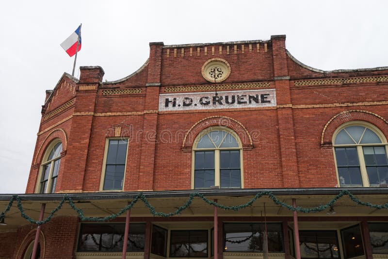Brick Victorian style general store building in Gruene Texas royalty free stock images Brick Victorian style general store building in Gruene Texas royalty free stock images