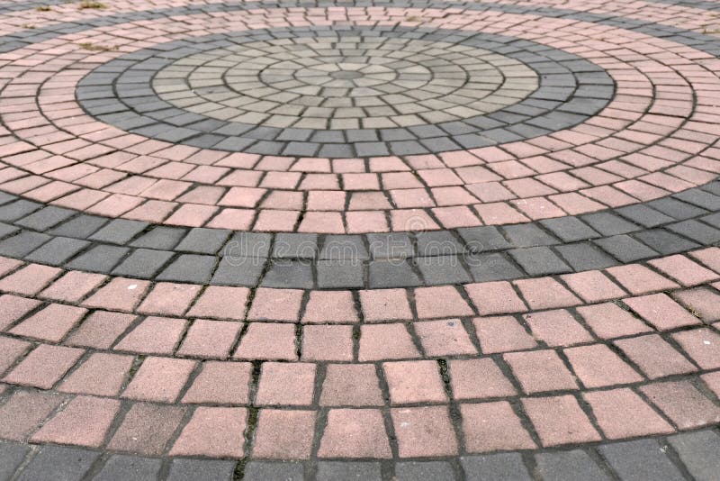 Brick walk path in public park royalty free stock images