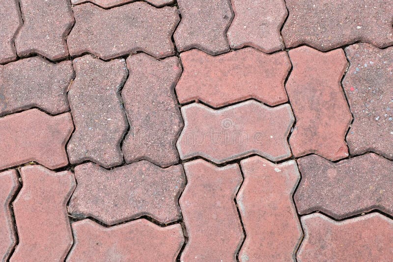 Brick walk path in public park stock image