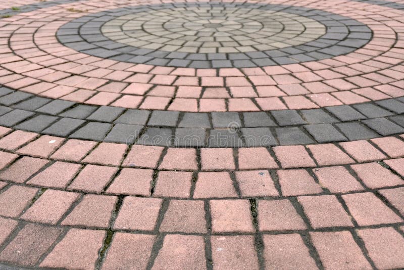 Brick walk path in public park royalty free stock images