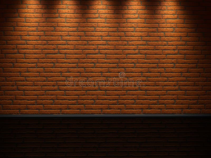 Interior of a room with a brick wall