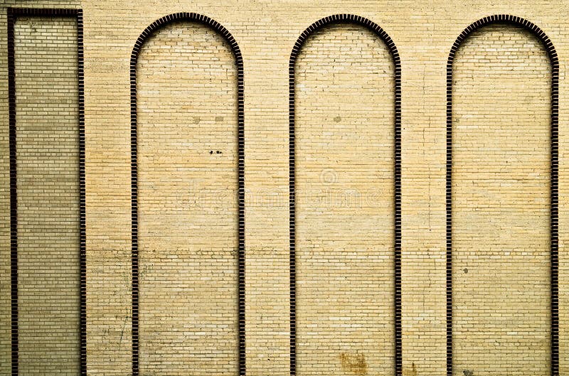 Brick wall with arches