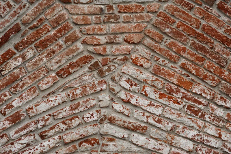 Brick wall background texture meeting of arches