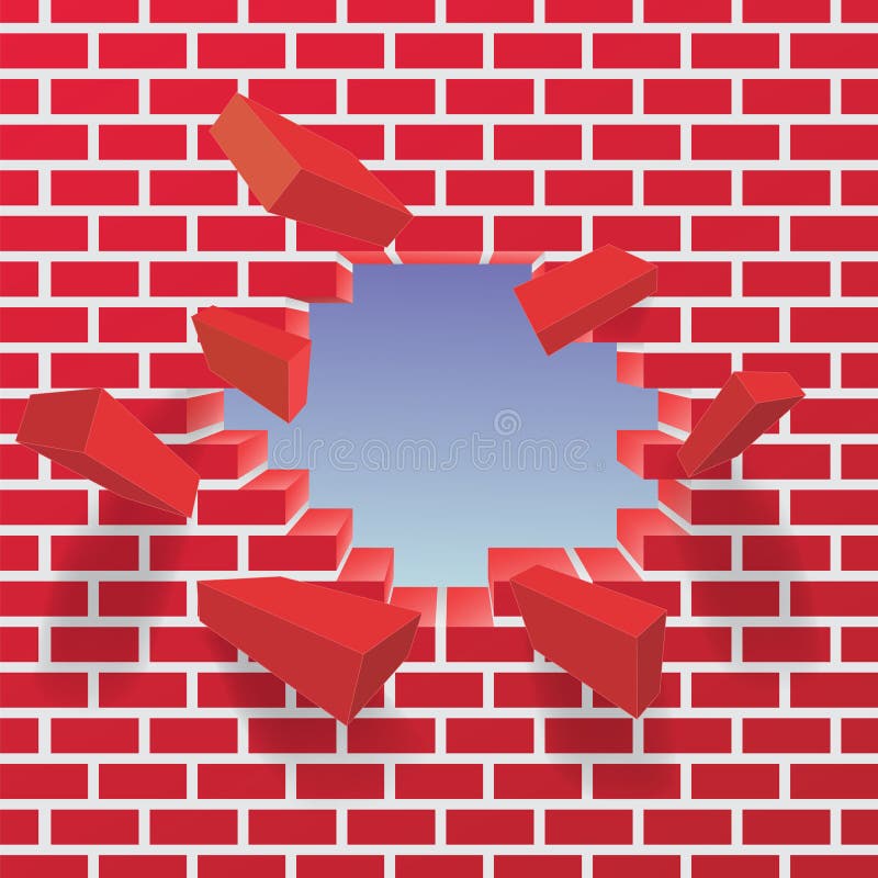 Brick wall stock vector. Illustration of brickwall, destroy 90470120