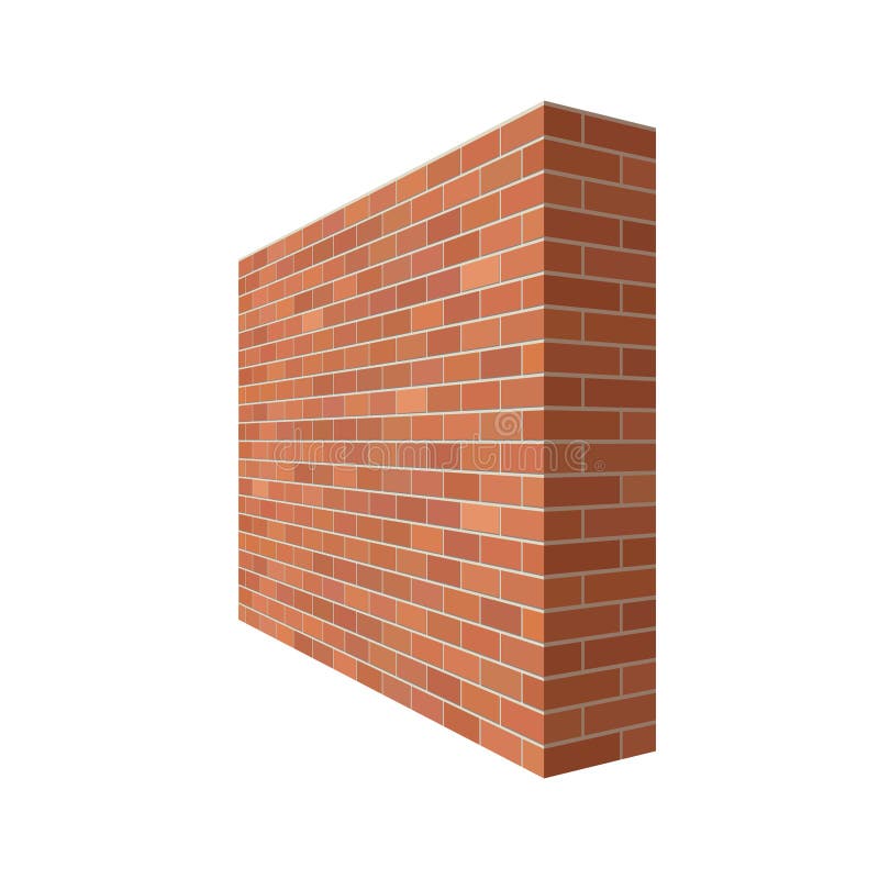 Brick Wall in the Perspective Stock Vector Illustration of
