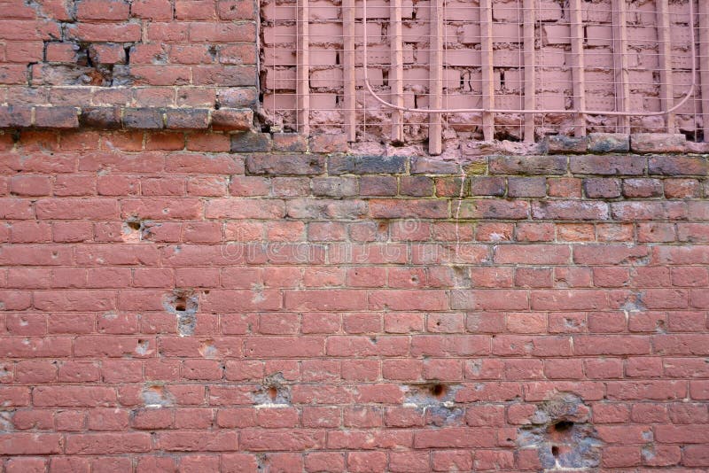 Bullet holes in brick wall stock photo. Image of berlin 17877014