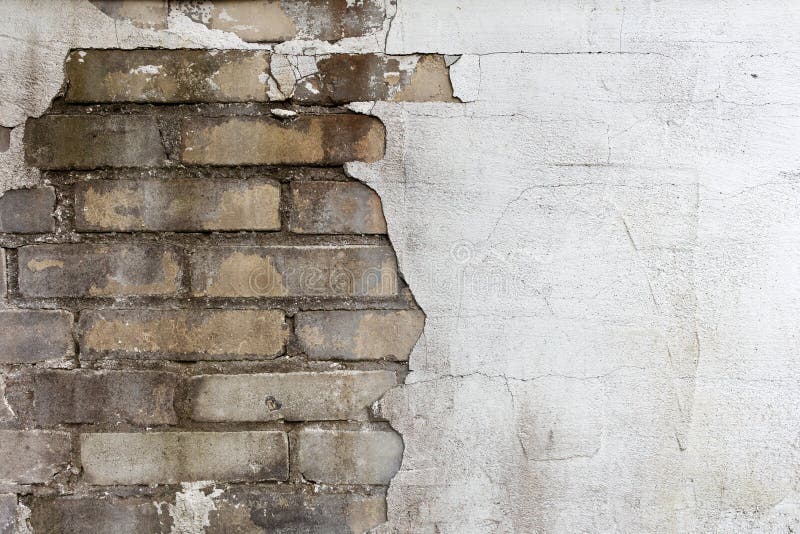 Brick Wall with Crumbling Plaster Stock Photo Image of stained