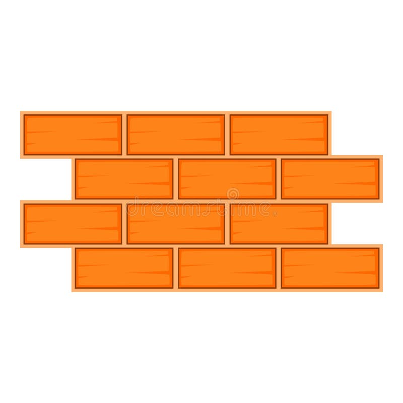 Brick Wall Icon, Cartoon Style Stock Vector Illustration of brick