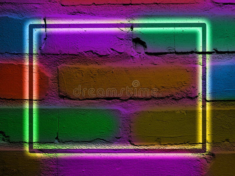 Brick wall illuminated fragmen modern design neon material disco wallpaper close surface abstract texture backdrop. Brick wall background close abstract texture vintage backdrop surface wallpaper design neon material illuminated fragment