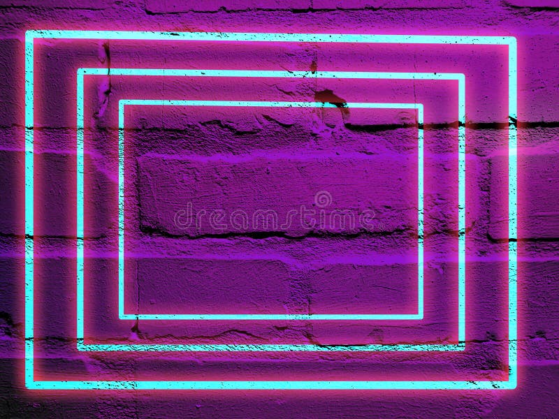Brick wall illuminated night fragmen design neon material disco wallpaper close surface abstract texture backdrop royalty free stock photo.