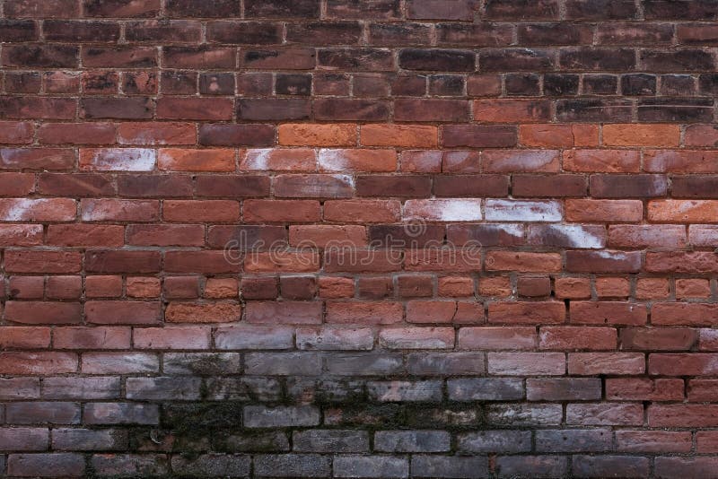 Brick Wall Layers with Moss Stock Photo Image of exterior, dirty