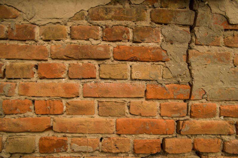 Brick Wall Made of Red Brick the Wall without Plaster Design Stock