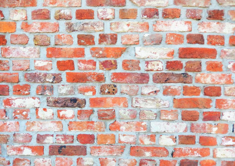 Mottled Red and White Brick Wall Background Stock Image Image of