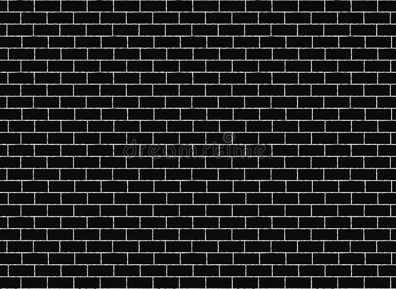 Brick Wall Seamless Pattern. Realistic Black Brick Texture Stock Vector