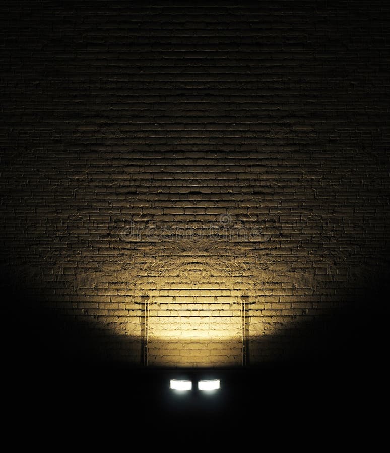 Brick wall with spotlight