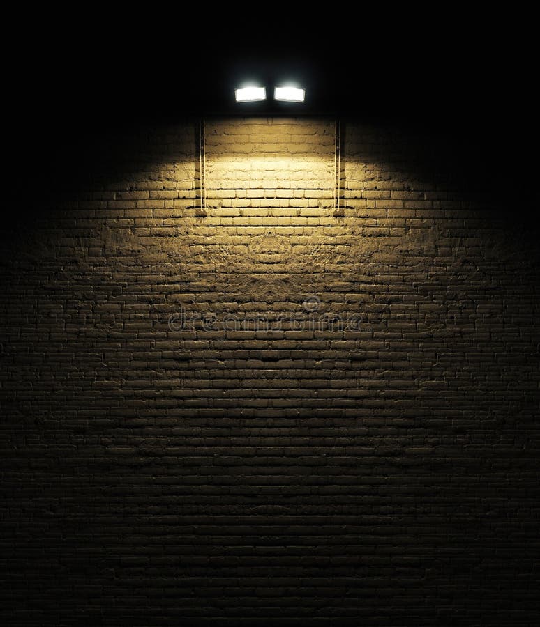 Brick wall with spotlight