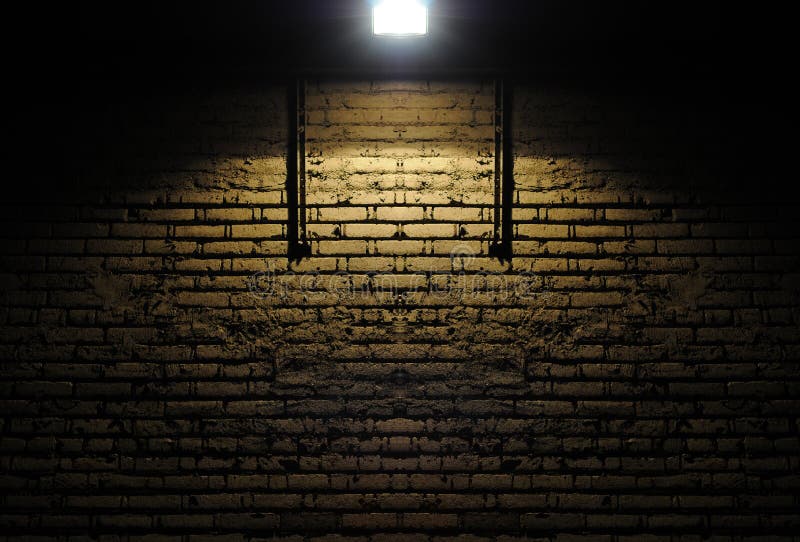 Brick wall with spotlight stock photo. Image of light - 15660392