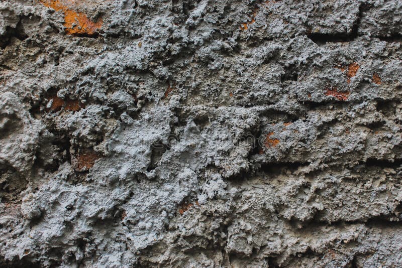 Brick Wall with Textured Cement Coating Stock Photo Image of cement