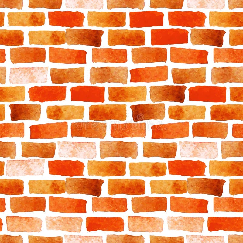 Brick wall watercolor seamless