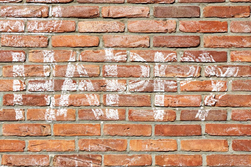 Brick Wall With The Word Happy In White Chalk Stock Photo Image of