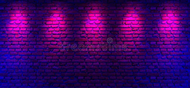 Brick Walls And Neon Light Background Brick Walls Neon Rays And Glow Stock Image Image Of 