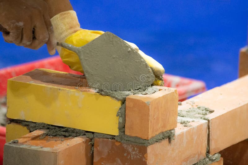 bricklayer-installing-bricks-bricklayer-worker-installing-brick-stock-image-image-of