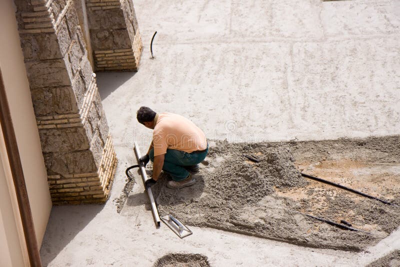Bricklayer at work royalty free stock photo