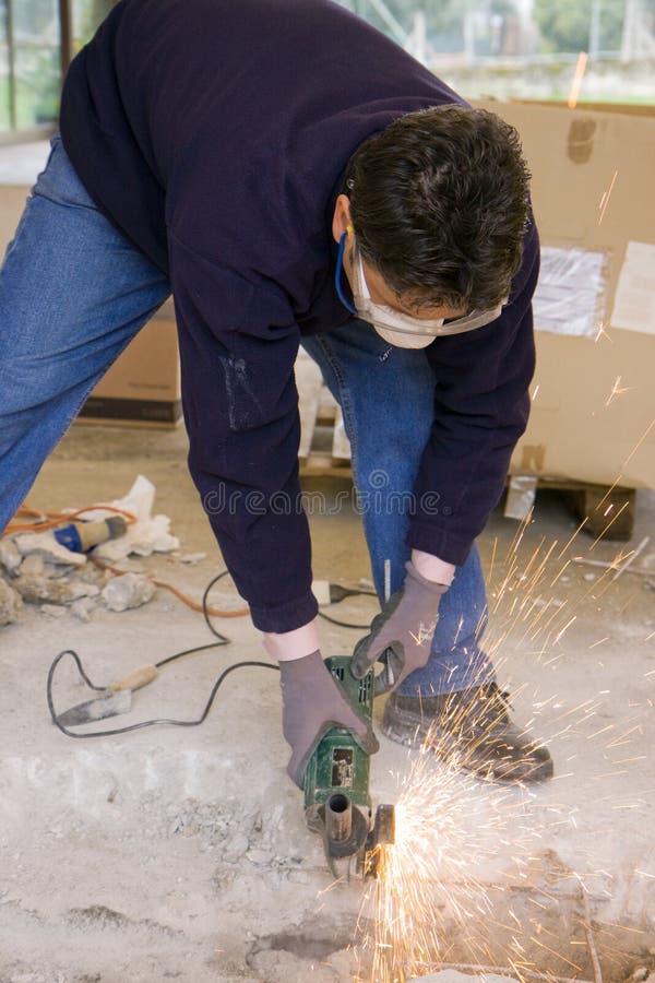 Bricklayer at work royalty free stock image