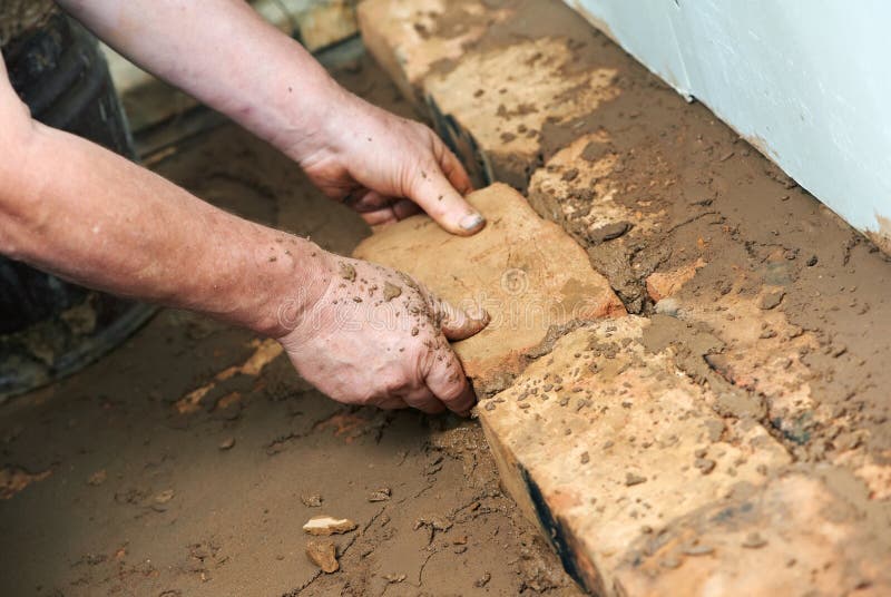 Bricklayingen hands masonarbeten