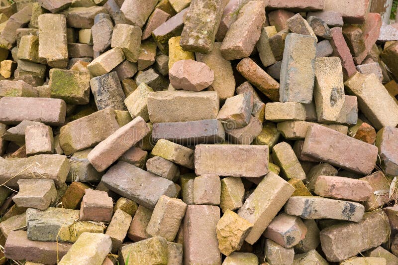 A close up of an old pile of bricks. Bricks earthquake stock images, royalty-free photos and pictures