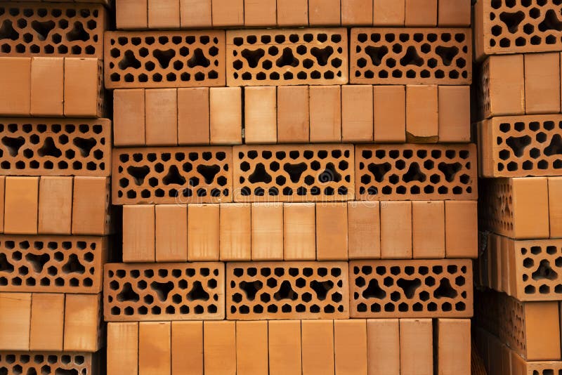 Bricks with Holes Folded on a Construction Stock Photo Image of holes