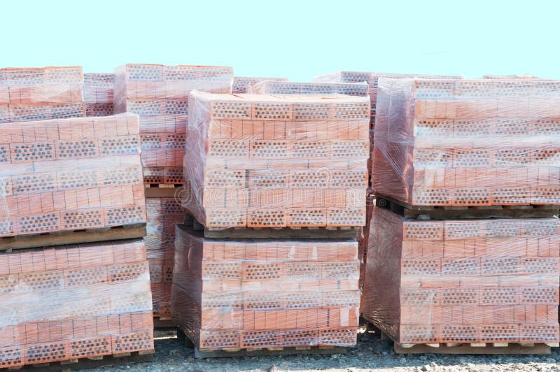 Bricks on Pallets stock photo. Image of stone, wall, objects 18324340