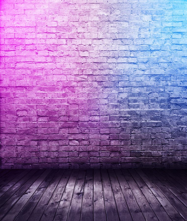 Brick Walls, Neon Rays And Glow Stock Photo Image of colorful