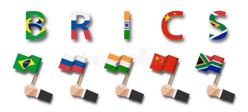 BRICS Association De 5 Pays Brésil Russie L'Inde La Chine L'Afrique Du Sud Prise De Main D'homme D'affaires Et Mât De Drapeau De Illustration de Vecteur - Illustration du main, isolement: 132766072