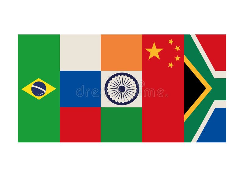 Brics association members flags royalty free illustration