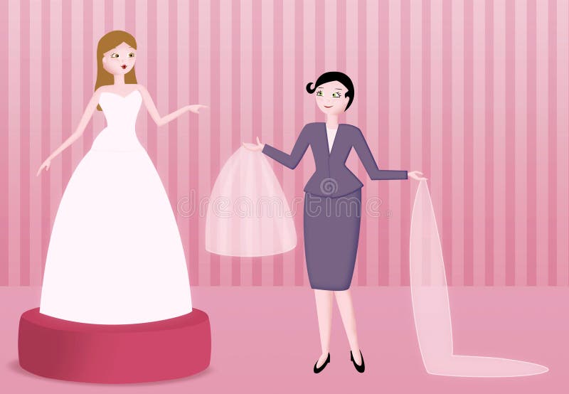 Bridal dress boutique illustration