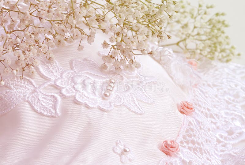 Bridal flowers and lace stock image. Image of silk, white 20874619
