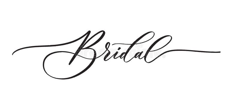 Bridal typografie met citaat penseelkalligrafie banner met dunne lijn