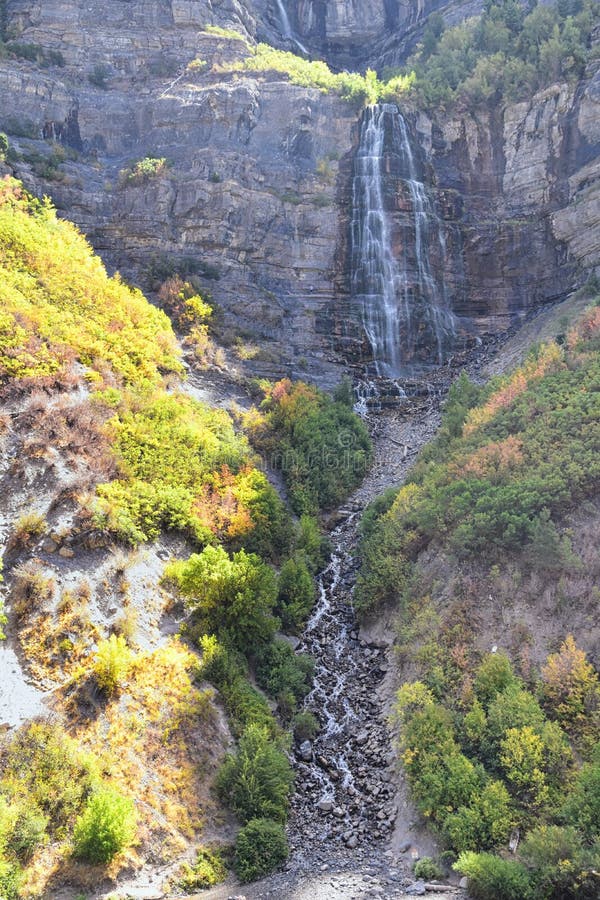 Bridal Veil Falls Is A 607 Foot Tall 185 Meters Double Cataract Waterfall In The South End Of Provo Canyon Close To Highway Us1 Stock Photo Image Of Colors Fall Bridal Veil Falls Is A 607 Foot Tall 185 Meters Double Cataract Waterfall In The South End Of Provo Canyon Close To Highway Us1 Stock Photo Image Of Colors Fall