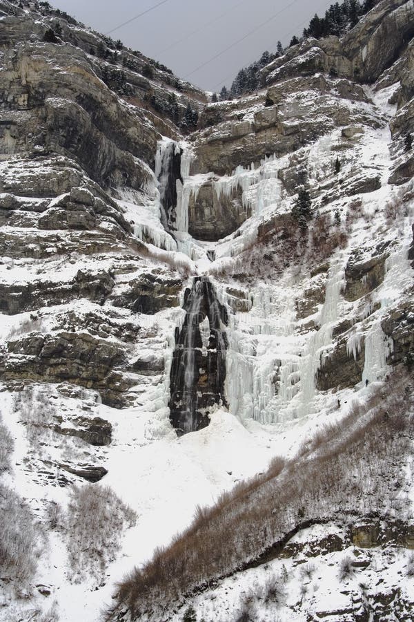 Bridal Veil Falls In Winter Stock Photo Image Of Waterfall Falling