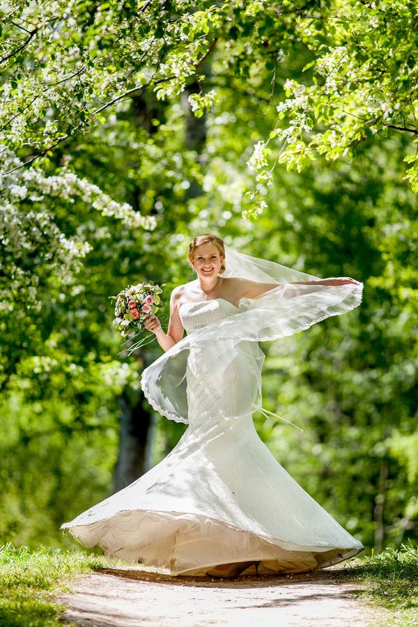 Bride of apple blossom royalty free stock photo
