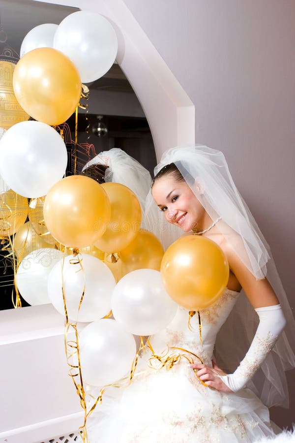 Bride with balloons